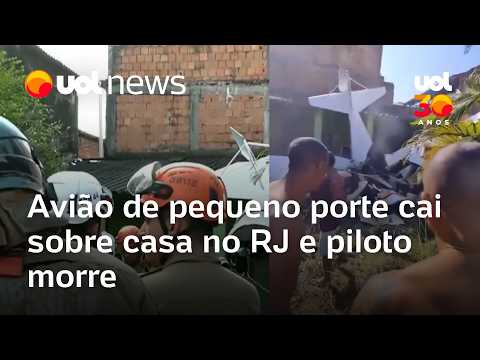 Avião de pequeno porte cai sobre casa em Nova Iguaçu, no Rio de Janeiro, e piloto morre; veja vídeo thumbnail