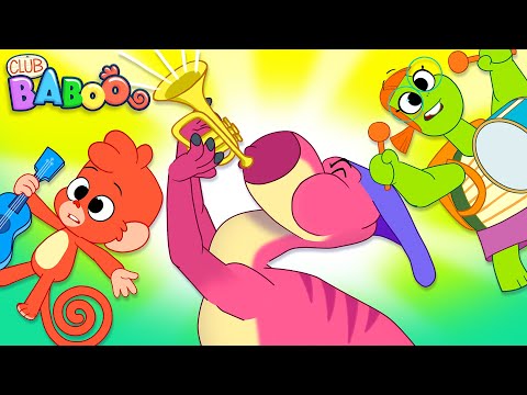 MUSIC with DINOSAURS | Club Baboo | 1 HOUR Funny Dino Videos for kids | T-Rex Triceratops Diplodocus thumbnail