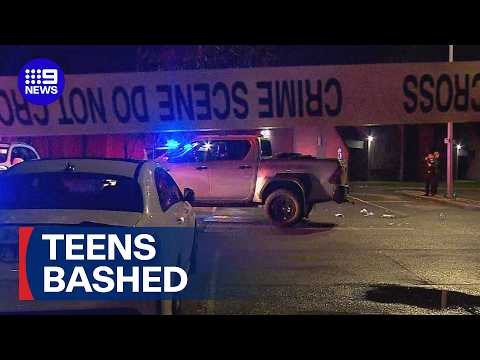 Teens bashed by gang on university campus | 9 News Australia thumbnail