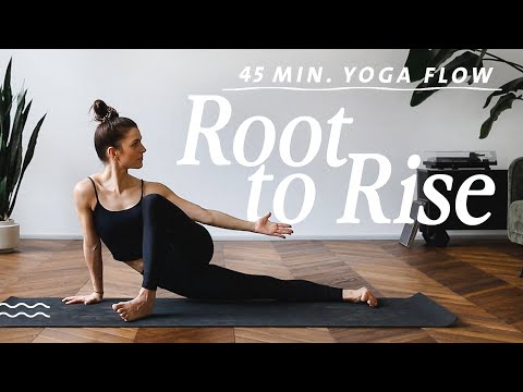 Yoga Ganzkörper Flow | Unterkörper stärken & Wirbelsäule mobilisieren | 45 Min. ROOT TO RISE thumbnail