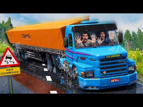 ENTREGA de CAMINHÃO ACABOU MAL na LADEIRA ESCORREGADIA do BeamNG drive thumbnail