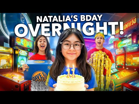 We RENTED The ENTIRE ARCADE For Natalia’s Birthday! (24 Hours Overnight!) thumbnail