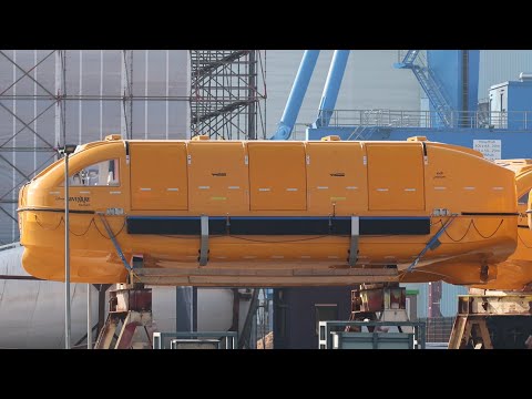 The first Disney Adventure Lifeboats are in the House | Spotted at Meyer Werft Shipyard Wismar thumbnail