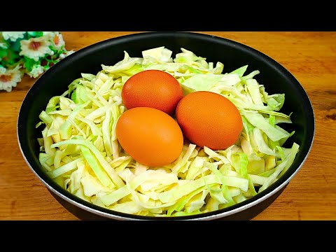 Cabbage with egg tastes better than pizza! Just a few simple ingredients. Healthy and delicious thumbnail