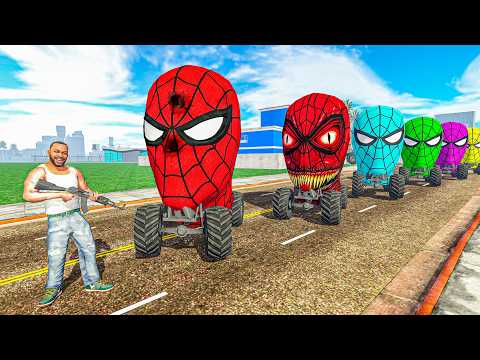 Franklin Play Hide And Kill With Spiderman Head Cars - INDIAN BIKE DRIVING 3D thumbnail