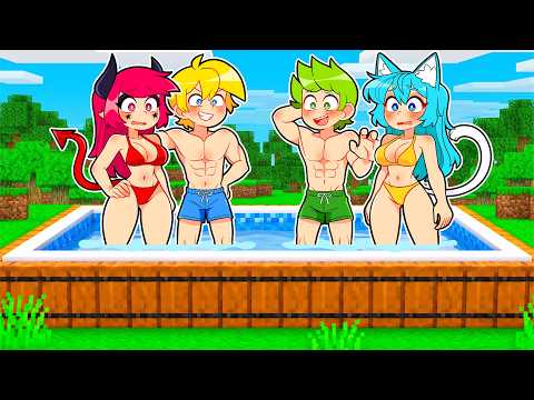 Sopravvivo 100 GIORNI in una PISCINA GIGANTE su Minecraft! thumbnail