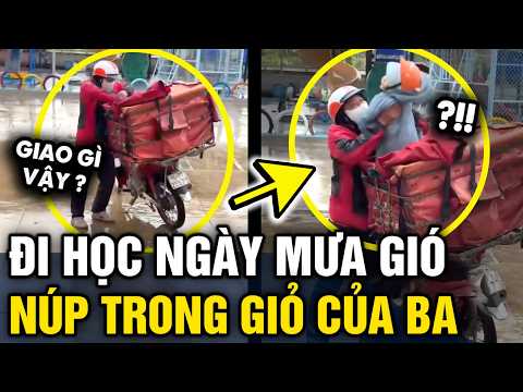 Mưa gió SHIPPER VÀO TRƯỜNG, tưởng giao hàng ai ngờ đưa BÌNH RƯỢU MƠ đi học | Tin 3 Phút thumbnail