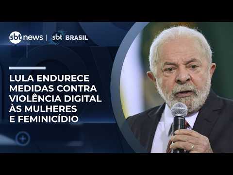 Lula assina medidas de combate à violência digital contra mulheres e feminicídio | #SBTBrasil thumbnail