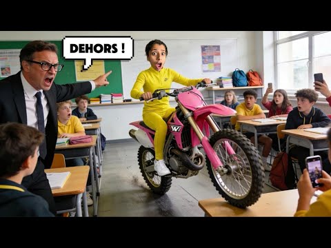 MYRIAM va à l’école en MOTO CROSS… 😱 ( le directeur pète un câble 😳 ) thumbnail