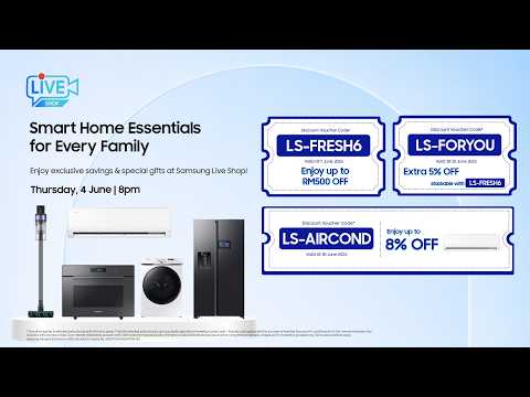 #SamsungLiveShop : [LIVE] Smart Home Essentials for Every Family thumbnail