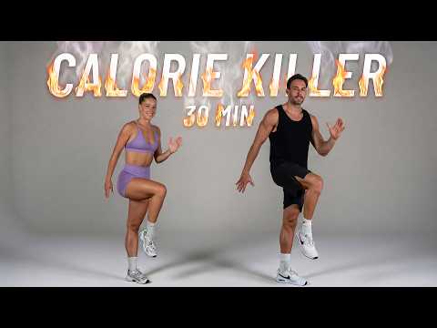 30 MIN CALORIE KILLER HIIT WORKOUT For Fat Burn & Cardio (No Equipment) thumbnail