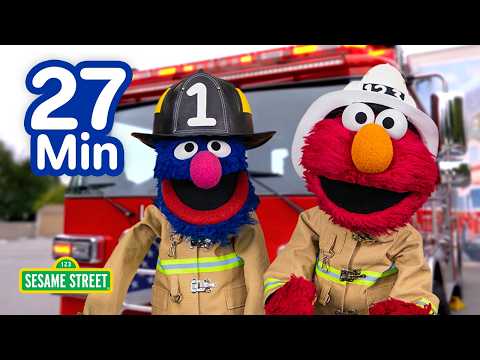 Elmo's Fire Truck Songs! 🚒🧑‍🚒  | Sesame Street | 27 Mins thumbnail