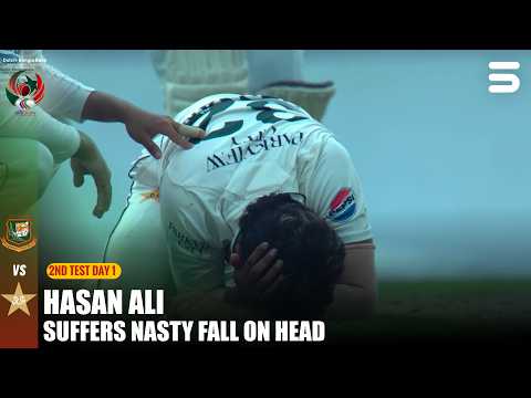 Hasan Ali Suffers Nasty Fall on Head | Ban vs Pak | 2nd Test | ICC World Test Championship | M9I1H thumbnail