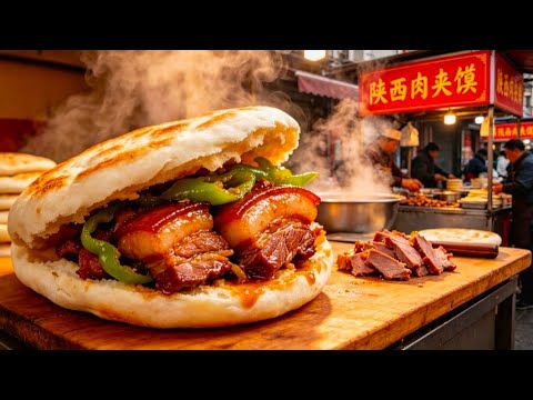 【LIVE】Street-side roujiamo (Chinese hamburger) can be filled with anything. thumbnail