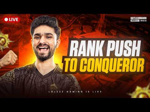 RANK PUSH TO CONQUEROR BEGINS | 2 DAY CONQUEROR POSSIBLE? | BGMI LIVE #iQOORankPush thumbnail