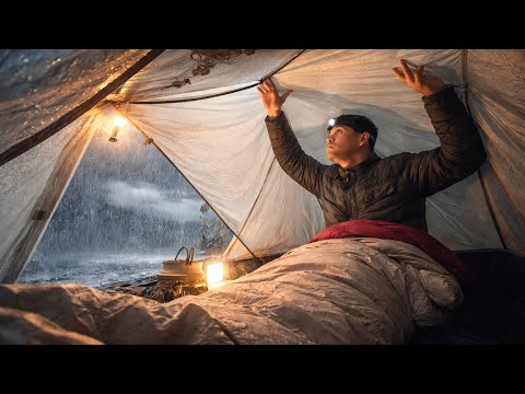 CAMPING IN HEAVY RAIN & CRAZIEST LIGHTNING STORM | COZY TENT ASMR FOR RELAXATION & SLEEP thumbnail