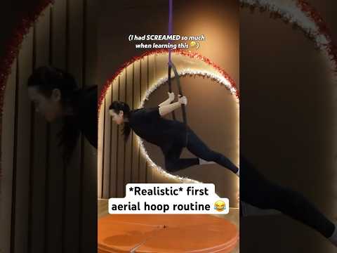 Instructor had to spin me midway ? My 1st aerial hoop routine, uncut ver! ?‍♀️ #aerialhoop thumbnail