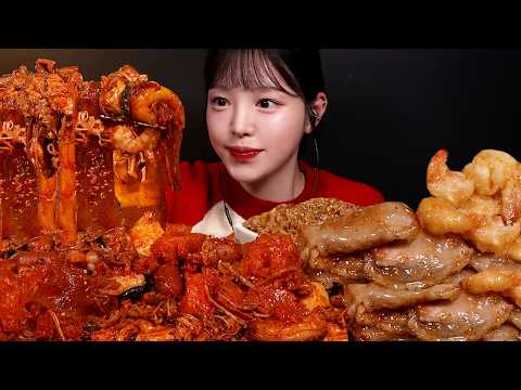 SUB)매운 마라샹궈 꿀조합 먹방! 꿔바로우 크림새우 계란볶음밥까지 백목이 잔뜩 야들살캉 마라파티 Mala Xiangguo Mukbang Asmr thumbnail