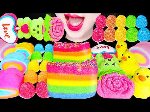 ASMR JAPANESE MARSHMALLOW JELLY CANDY 일본 마쉬멜로우 젤리 먹방 MUKBANG, EATING thumbnail