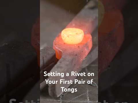 Setting the Rivet on Your First Pair of Tongs!  #blacksmith #tongs #forging #handmade thumbnail