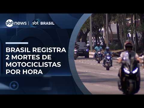 Brasil registra 2 mortes de motociclistas por hora em acidentes; casos cresceram 40% | #SBTBrasil thumbnail