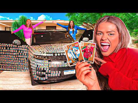 ENCHEMOS O CARRO DO MEU IRMÃO DE FIGURINHAS DA COPA!!! (TROLAGEM) thumbnail