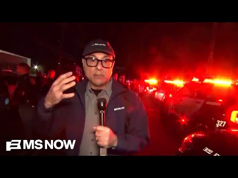 Ali Velshi escorted away by police as he reports on protest outside NJ ICE facility thumbnail
