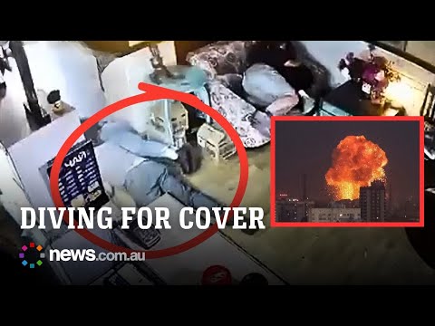 Cafe customers dive for cover as Russian missiles strike outside thumbnail