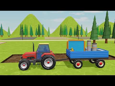 Tractor and Building a Magic Color Changing Machine - Traktory dla Dzieci thumbnail