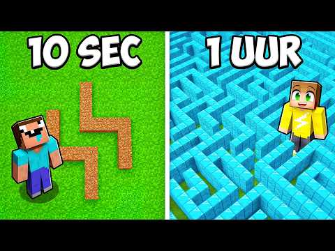 1 Minuut vs 1 UUR DOOLHOF Bouw Challenge! thumbnail