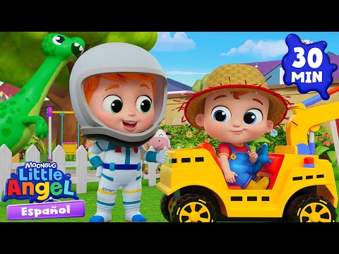 Dinosaurios y astronautas en la granja 🦕👨‍🚀 Canciones Infantiles 🎵 Little Angel Español thumbnail