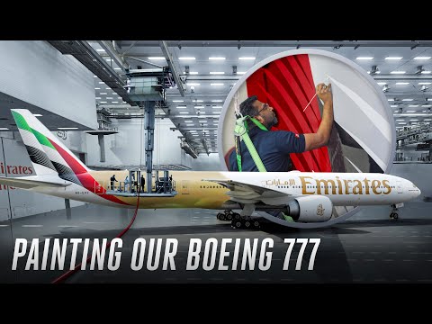 Painting the Emirates Boeing 777 | Livery Timelapse thumbnail