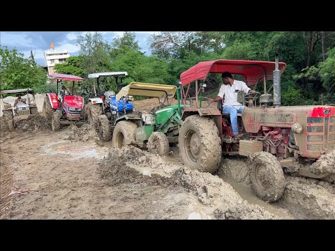 Tractor Power Test in Deep Mud Mahindra Arjun Novo New Holland Eicher 485 John Deere Tractor show thumbnail