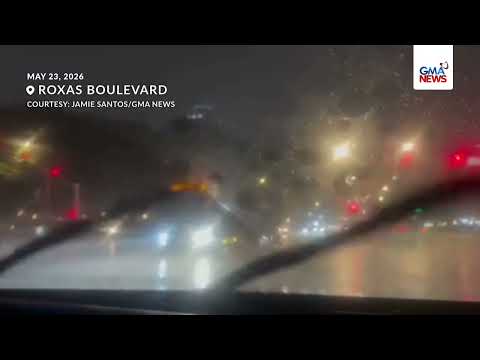 Bumuhos ang malakas na ulan pasado 8 PM ngayong gabi, May 23, 2026 sa bahagi ng Roxas... | GMA News thumbnail
