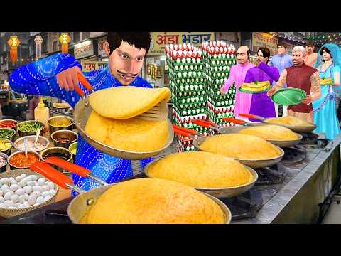 Fluffy Egg Omelette अंडे का आमलेट Super Fluffy Souffle Omelette Comedy Hindi Kahani Moral Stories thumbnail
