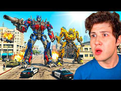 Jugando con TODOS los TRANSFORMERS en GTA 5! 🚘🤖 (Mods) thumbnail