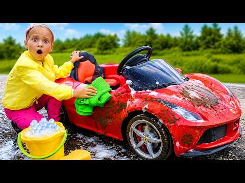 Sofia plays at the toy car wash thumbnail