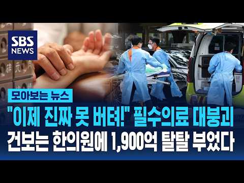 "이제 진짜 못 버텨!" 필수의료 대붕괴..건보 재정 한의원에 1,900억 탈탈 부었다 / SBS / 모아보는 뉴스 thumbnail