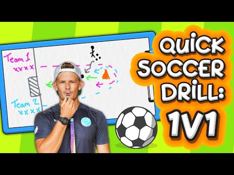 Quick soccer drills: 1v1 (for ages 5-12) ⚽️ thumbnail