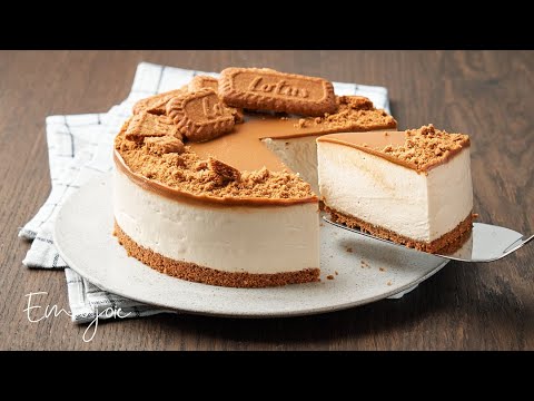 No-Bake No-Gelatine Lotus Biscoff Cheesecake | Emojoie thumbnail