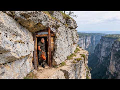 Man Builds A SECRET Cliff SHELTER Under HUGE Rock | Relaxing ASMR @luxonbushcraft thumbnail