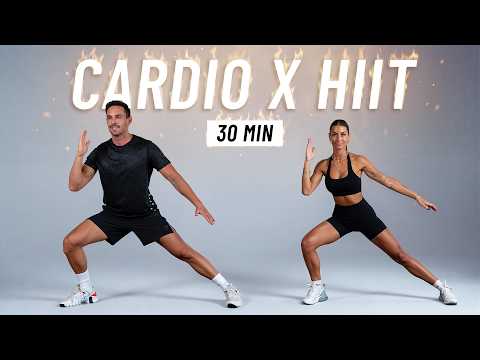 30 MIN CARDIO HIIT WORKOUT - ALL STANDING - Full Body, No Equipment, No Repeats thumbnail