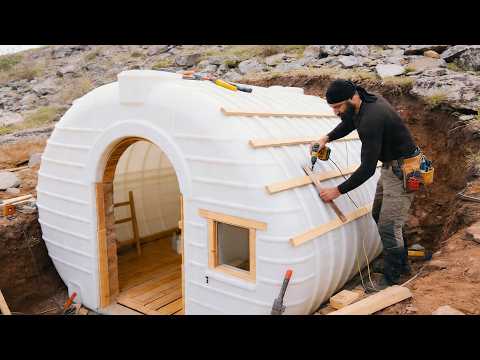 Man Builds HOBBIT HOUSE From a Massive Water Tank | Start to Finish by @rampewild. thumbnail