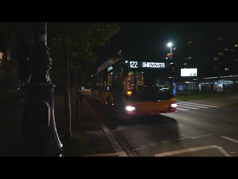 Poland, Warsaw, bus 122 night ride from Ks. Popiełuszki  to Tylżycka thumbnail
