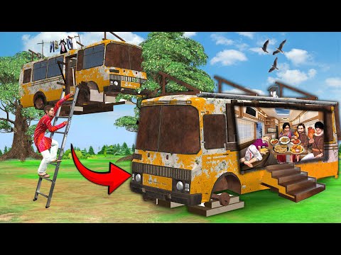 Old Bus Restoration Inside Luxury House Indian Jugaad Hindi Kahani Hindi Moral Stories Comedy Video thumbnail