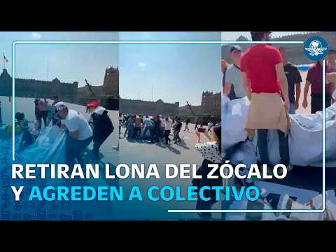 Colectivo acusa agresiones tras colocar manta contra “narcogobernantes” en el Zócalo thumbnail