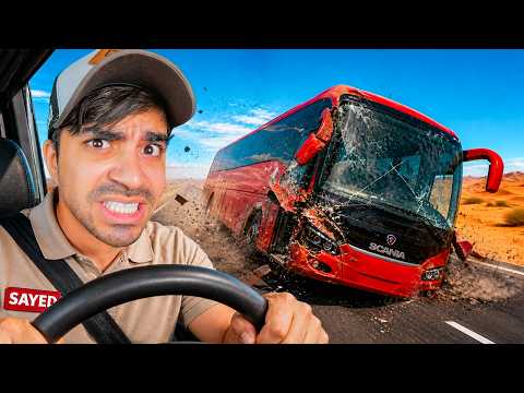سافرت أمريكا وصار حادث 😭 | محاكي الباصات thumbnail