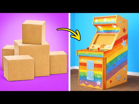 EPIC CARDBOARD CHALLENGE! ? Making Crafts from 100% Waste Material thumbnail