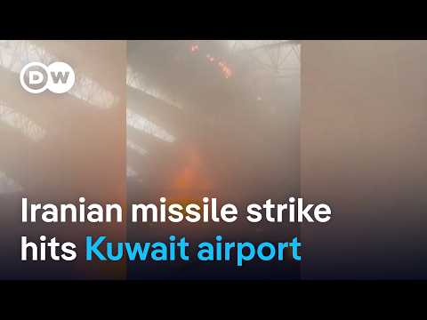 Iran strikes Gulf states, hitting Kuwait airport as ceasefire wobbles | DW News thumbnail