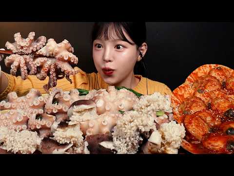 SUB)미친 크기의 알쭈꾸미 먹방!🐙불닭가리비에 냉이 달래무침까지 봄맞이 제철음식 꿀조합 Seafood Mukbang Asmr thumbnail